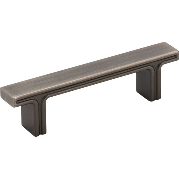 Jeffrey Alexander 3" Center-to-Center Brushed Pewter Square Anwick Cabinet Pull 867-3BNBDL - main